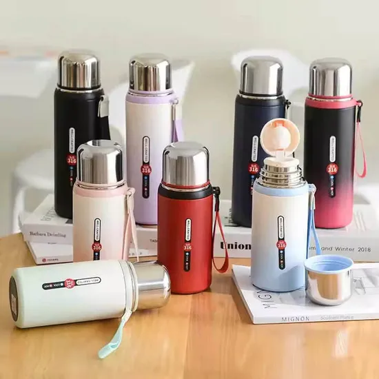 600ml Custom Logo Gradient Color Double Wall Insulated Stainless Steel Vacuum Water Bottle