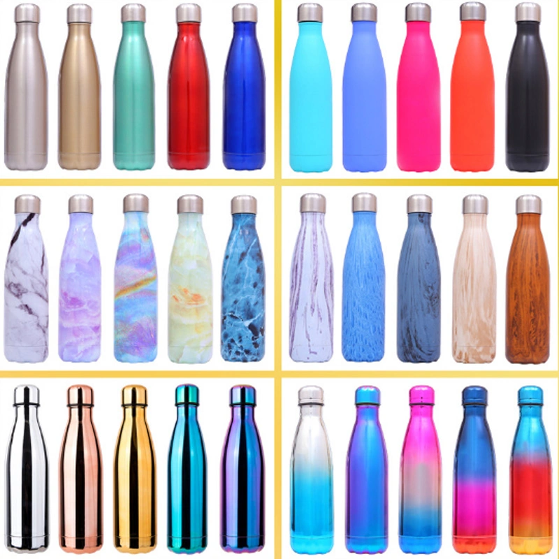 Double Wall Insulated Stainless Steel Cola Shape Sport Water Bottle